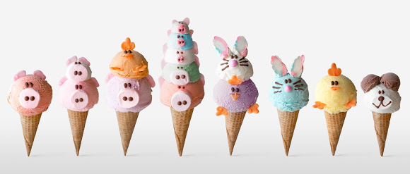 4個 カラフルハートシュガーアイスクリーム デコパーツ 9色appia_pu