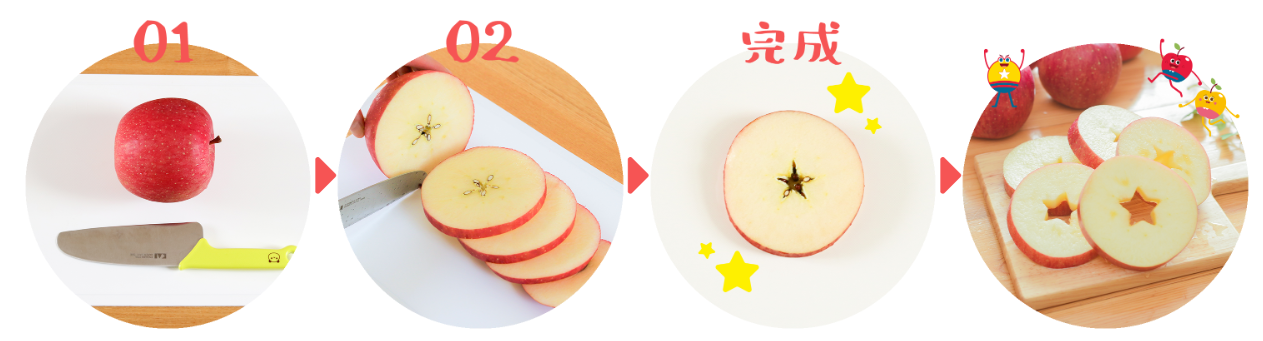 いつものリンゴ☆切り方を変えるだけで気分も変わる♪