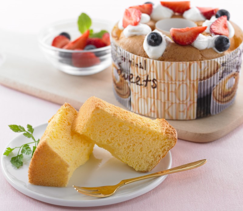 ノンシュガー豆乳で米粉ココアシフォンケーキ