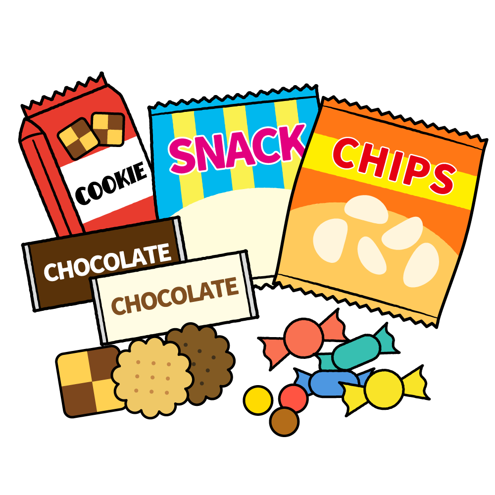 ハロウィンのお菓子セットイラスト