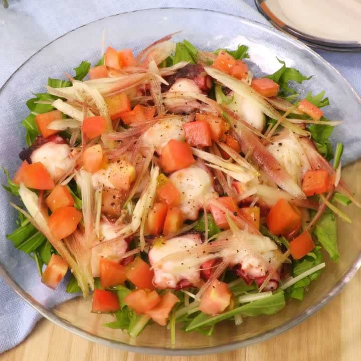 みょうがと水菜のサラダレシピエスエスケイフーズ株式会社 - おいしさの先に健やかな未来を共につくる