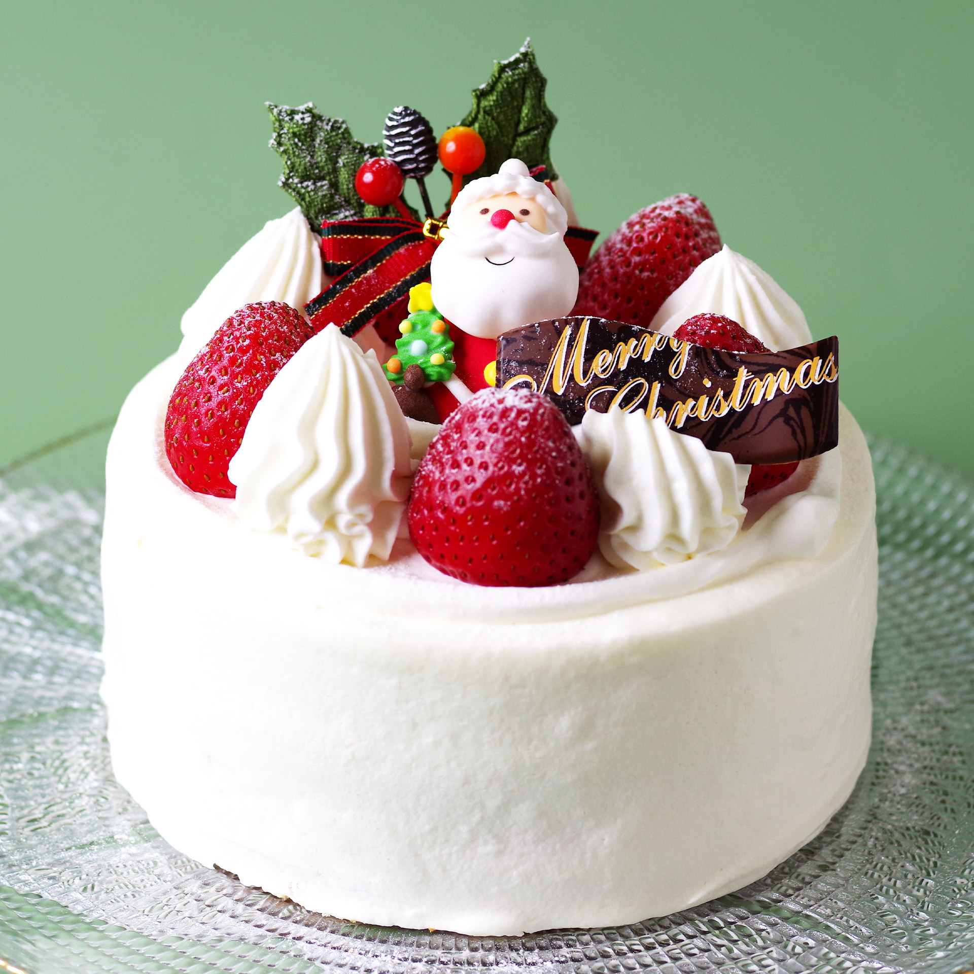 苺デコレーションケーキ 5号 15cm シュガードールサンタサンタアンジェラCake.jp