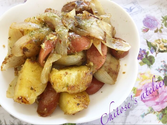 葉物野菜が高いから根菜でおつまみ「にんにくみそジャーマンポテト」半熟ゆで卵がいい仕事しすぎ - メシ通ホットペッパーグルメ