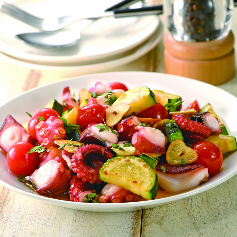 ヤナギダコのガーリック炒め