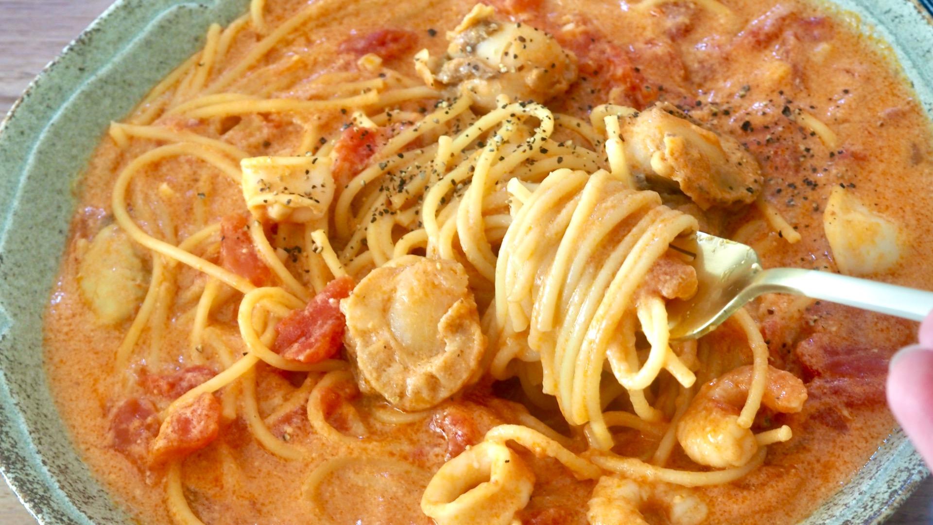 シーフードミックスで！ワンパンペスカトーレ