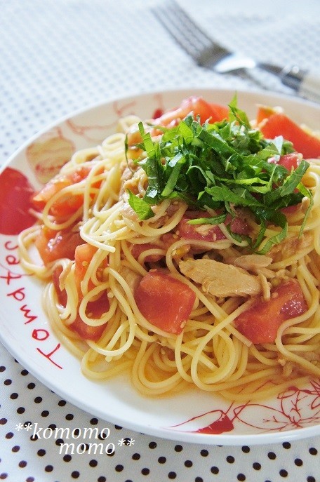 ズボラ飯★塩昆布★大葉パスタ