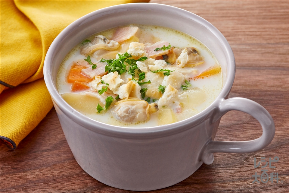 クラムチャウダーに合う献立8品！手軽に作れるメイン料理とおかず！食・料理オリーブオイルをひとまわし