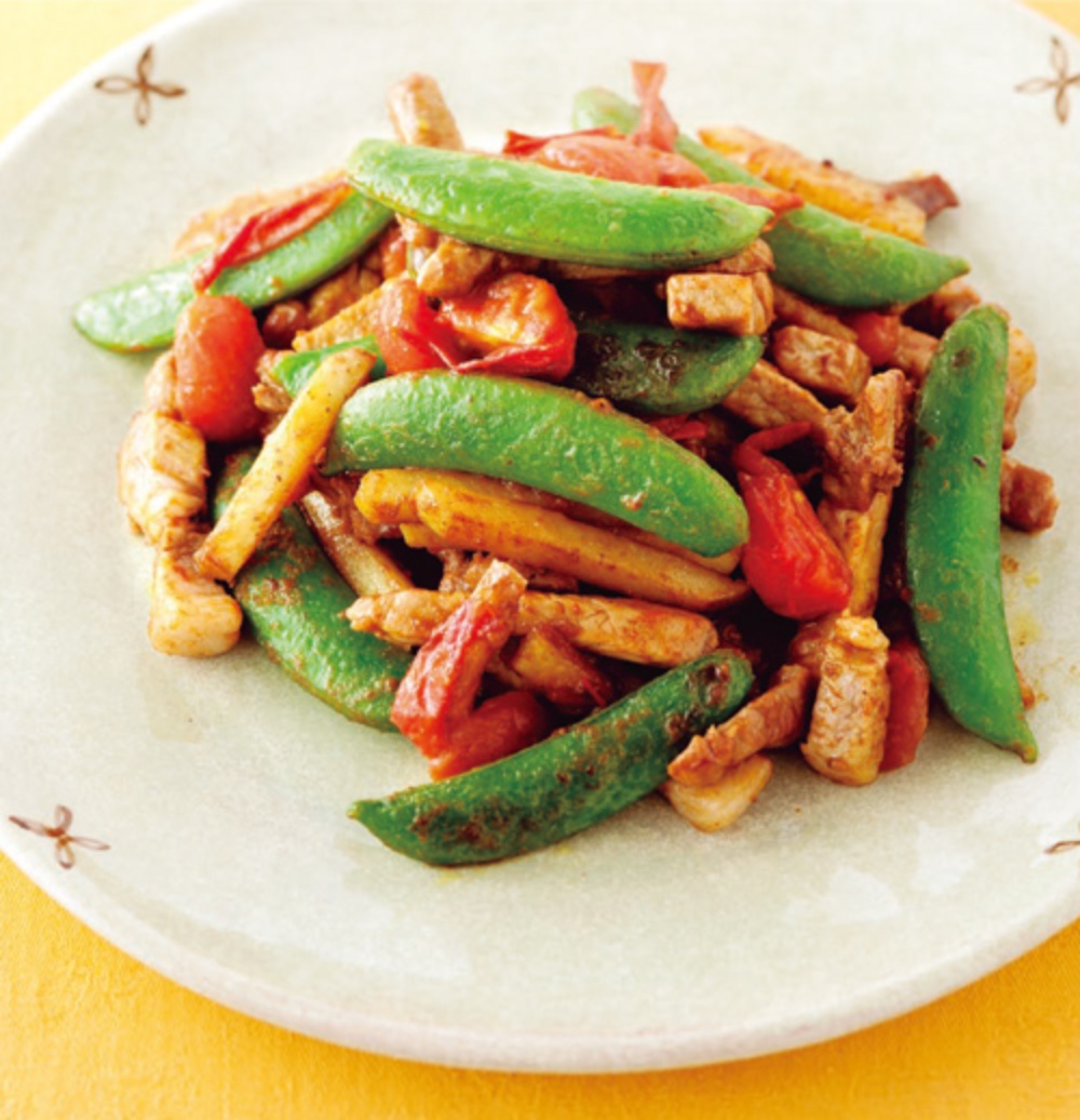 フリーデンpresents 茹でるだけじゃもったいない「豚肉とスナップえんどうのサッと煮」