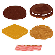 ハンバーガー・フライドポテト・ドリンクのポップなフレーム フードメニューやお店のお知らせなどに A4サイズ無料イラスト素材TemplateBox