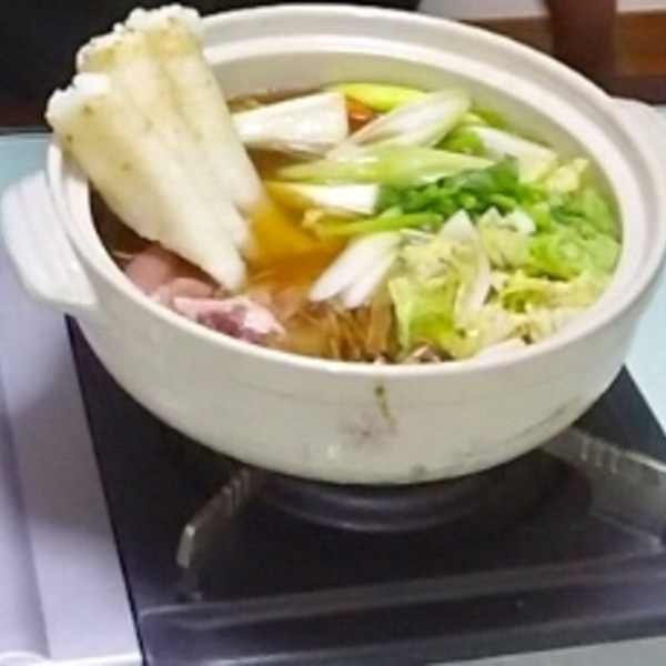 鶏肉ときりたんぽと白菜の鍋