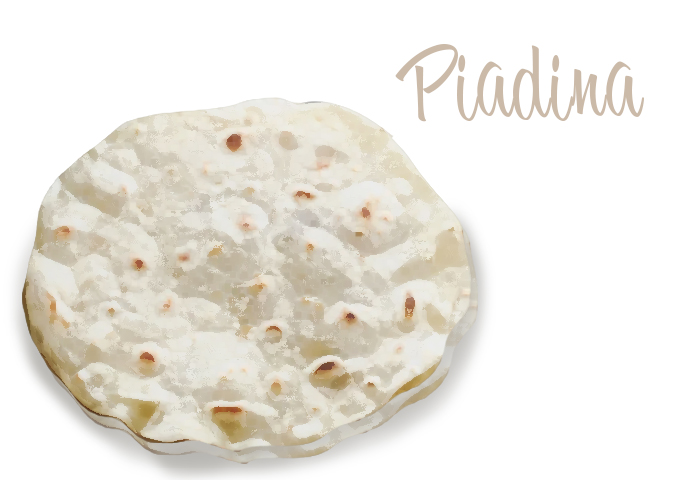 生ハムとルッコラのピアディーナ