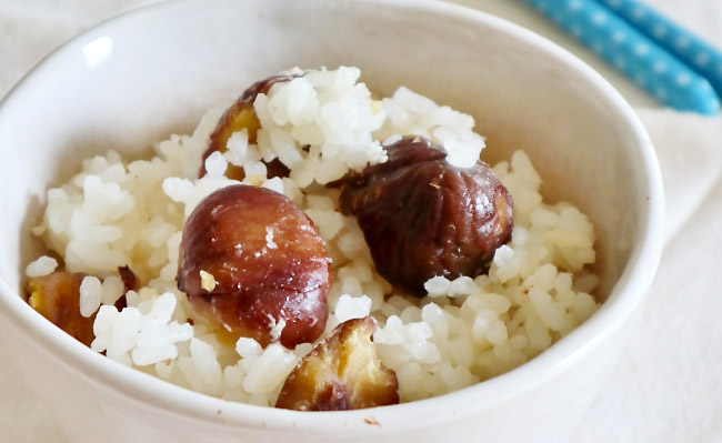 白だしで栗ご飯