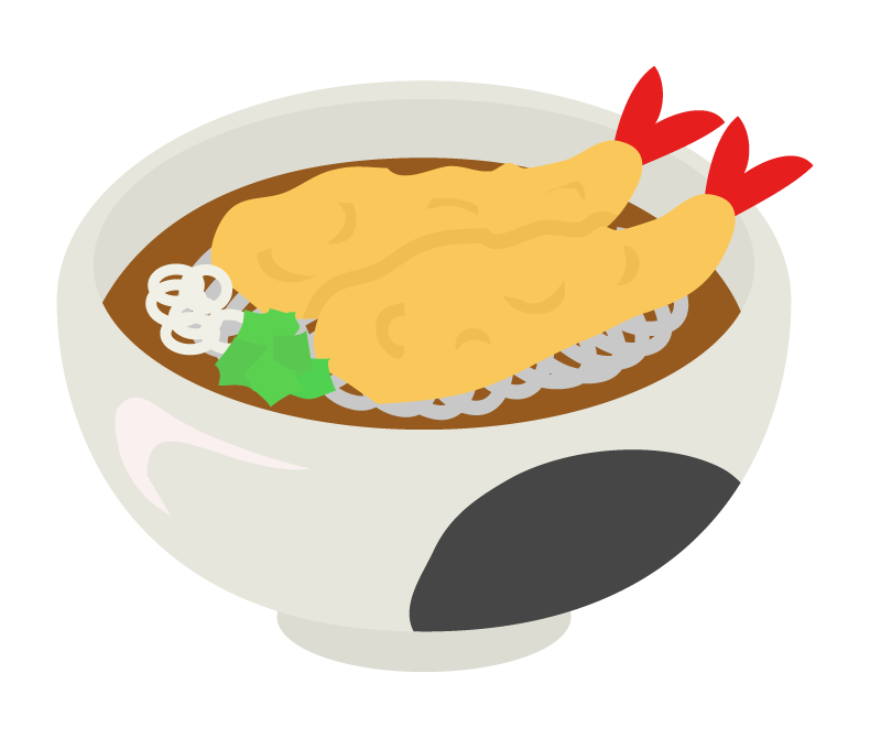 大晦日に年越しそばを食べるカップルの年末無料イラスト60685素材Good