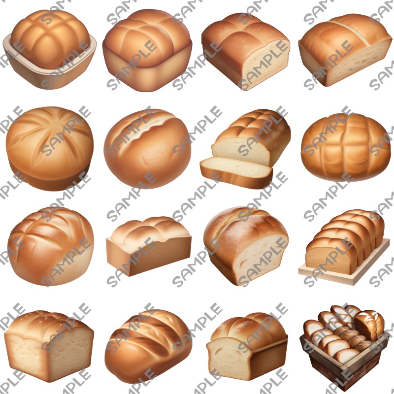 フリーイラスト色々な種類のパンパブリックドメインQ：著作権フリー画像素材集