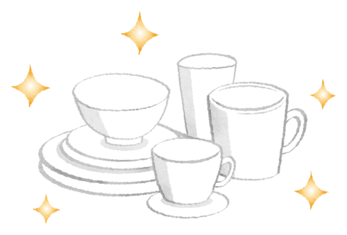 汚れたグラスと皿のイラスト素材92318196- PIXTA