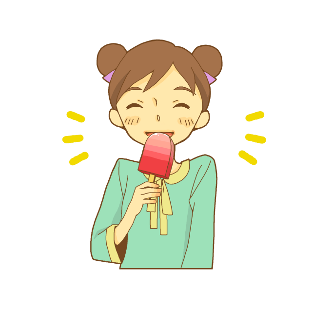 アイスクリームを食べる子供のイラスト - イラストくん
