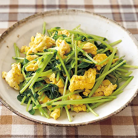 豆苗ともやしのふわとろ卵炒め＜塩分控えめ＞