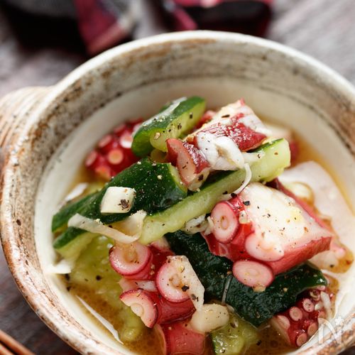 タコとかち割りきゅうりのネギ塩あえやみつき おつまみ