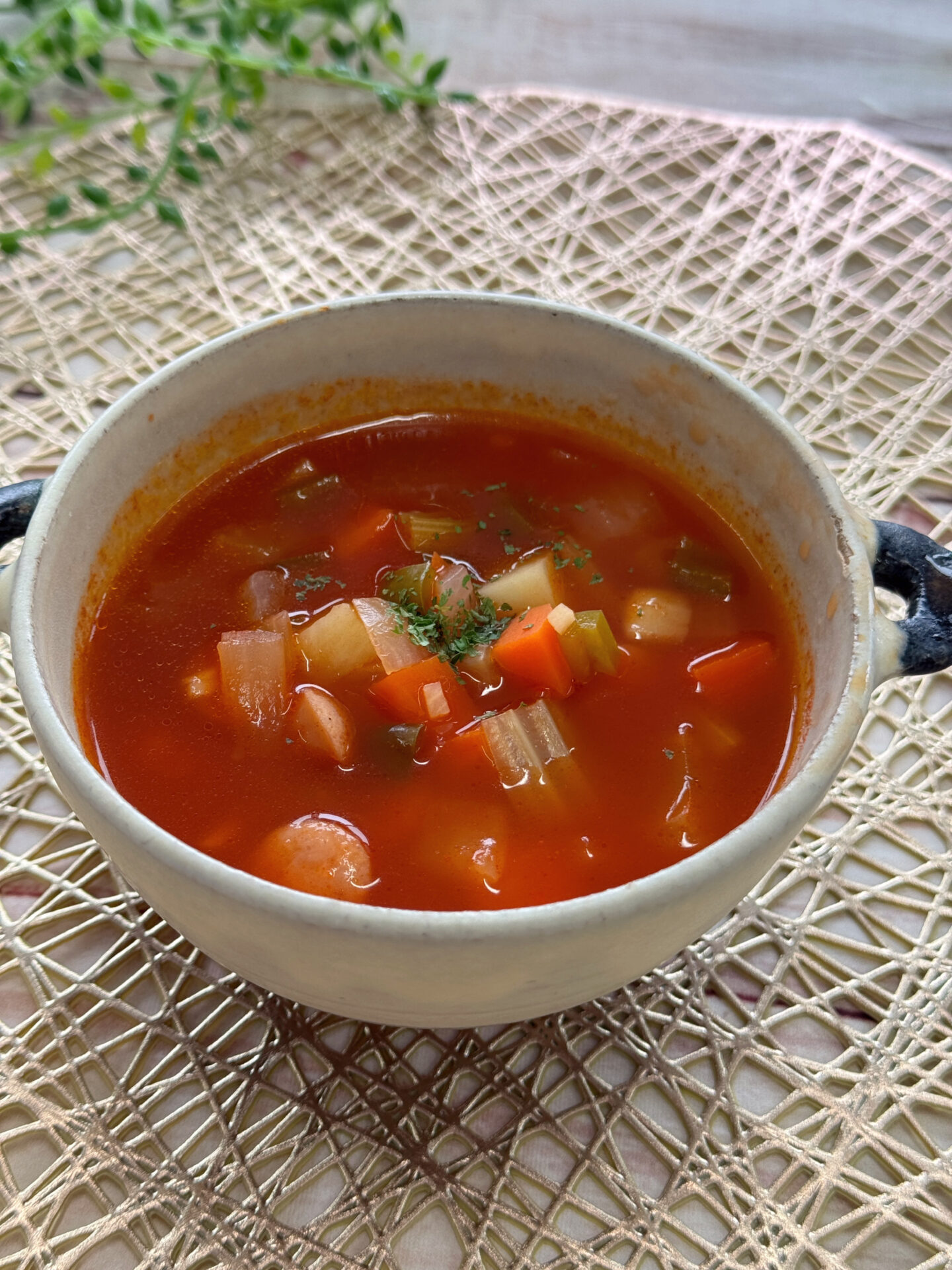 手軽に濃厚！ 野菜ジュースでミネストローネ
