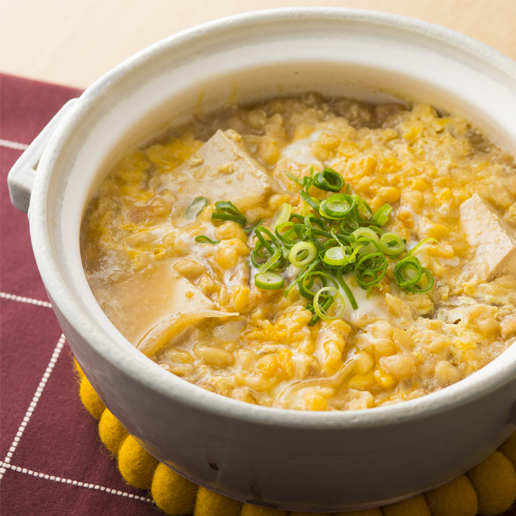 めんつゆで簡単副菜 ほうれん草と豆腐の卵とじ