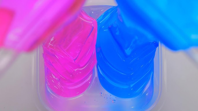 スライム ピンクと水色のとろとろスライムを混ぜる！ 音フェチ- YouTube