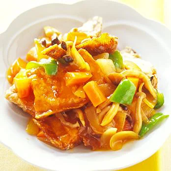 カレイの唐揚げ野菜あんかけ