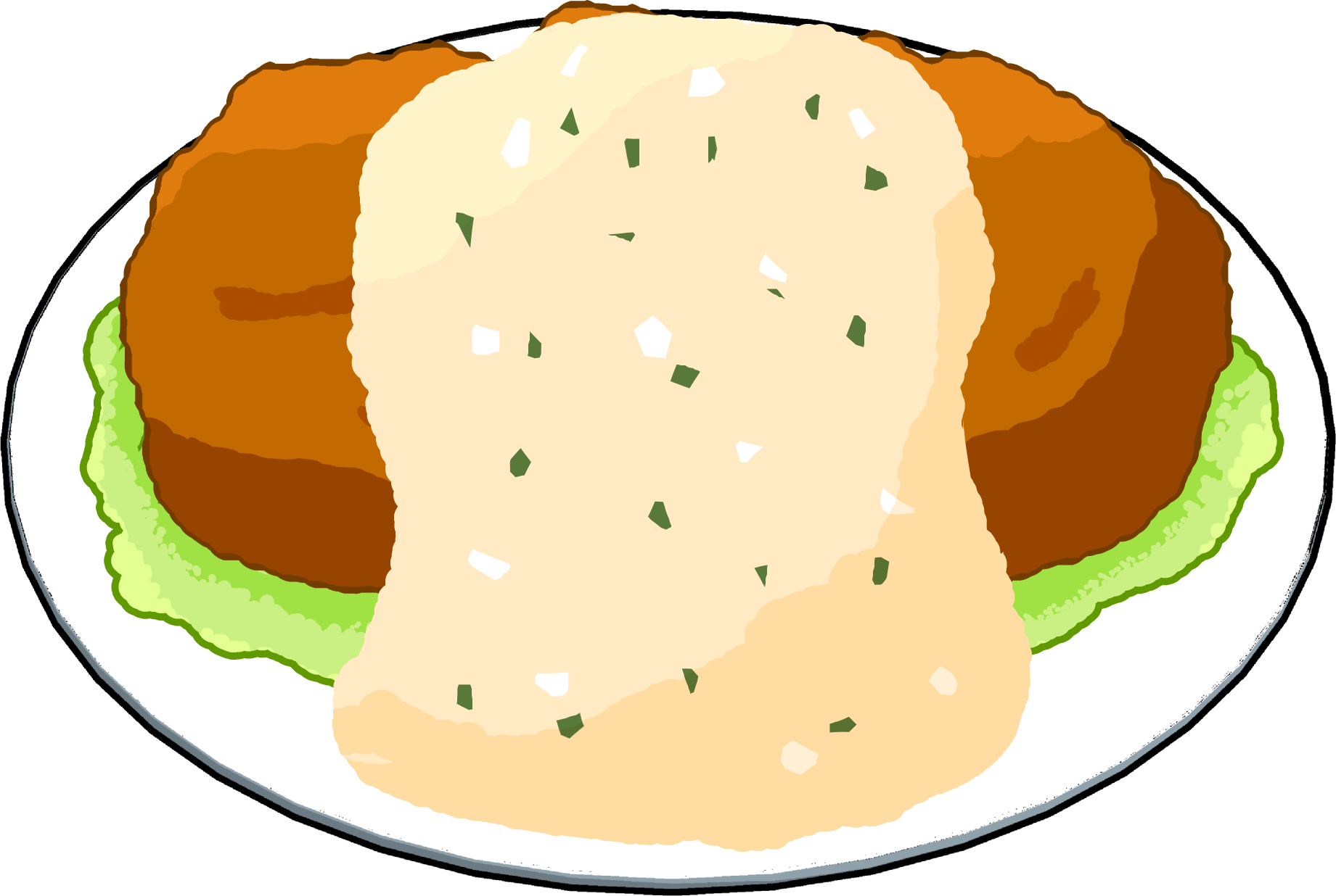 チキン南蛮定食：イラスト無料