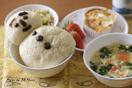 白くてふわふわ❤️雪だるまのちぎりパン⛄❄