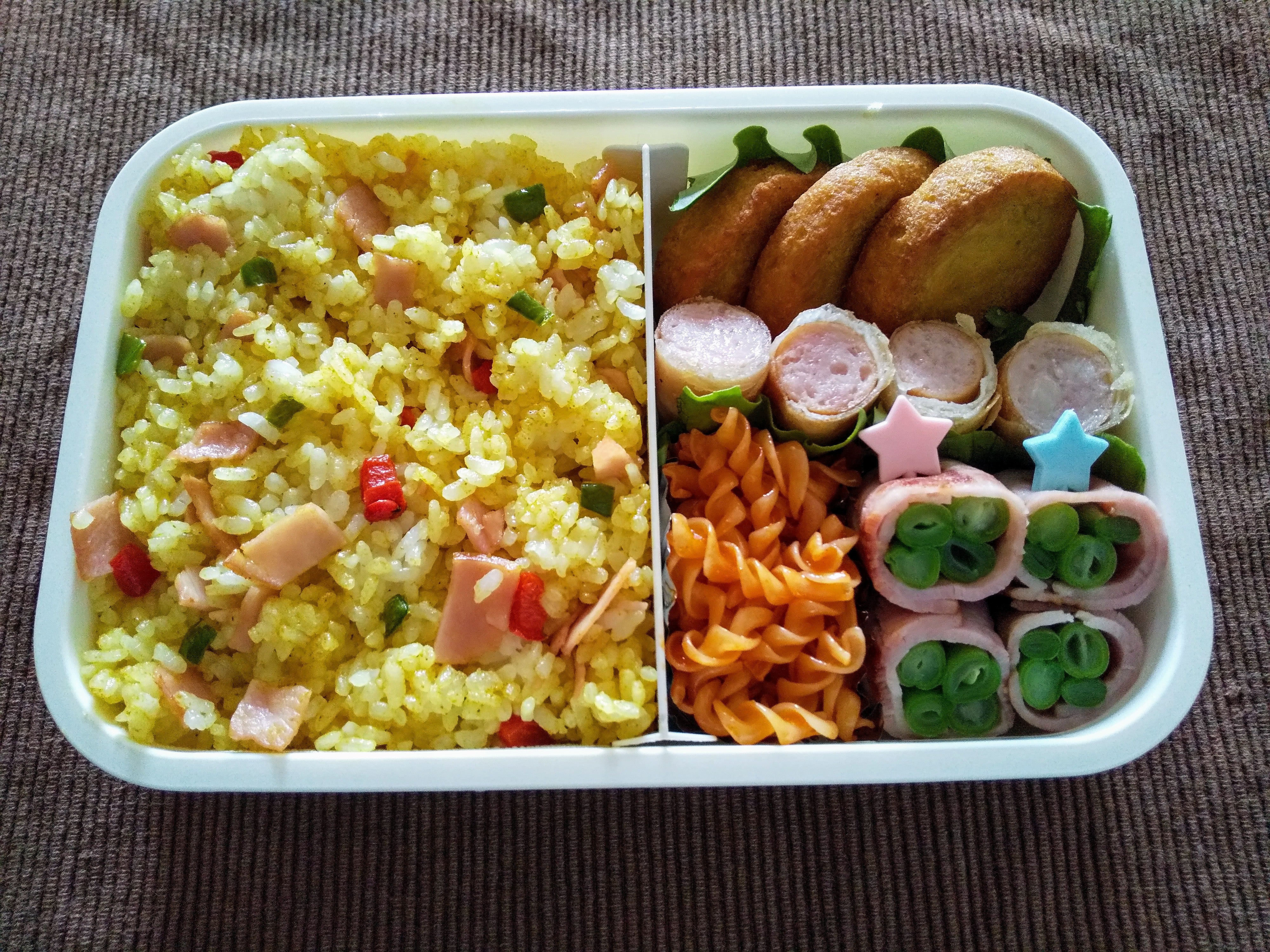 ☆幼稚園弁当☆くまさんキーマカレー＊4人ごはん&中学受験2028＊