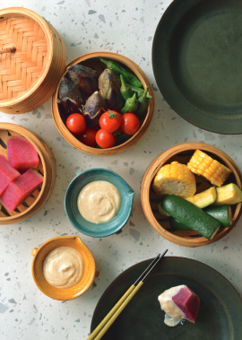 KINOKUNIYAの商品で作る！白身魚と豚肉と彩り野菜のセイロ蒸し