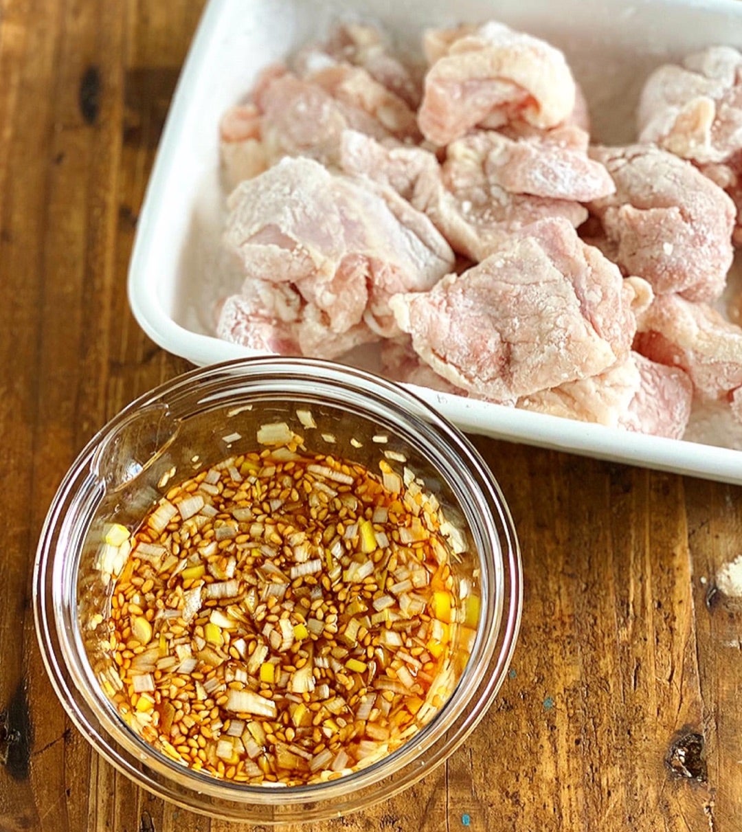 鶏肉の唐揚げ✧甘辛タレ