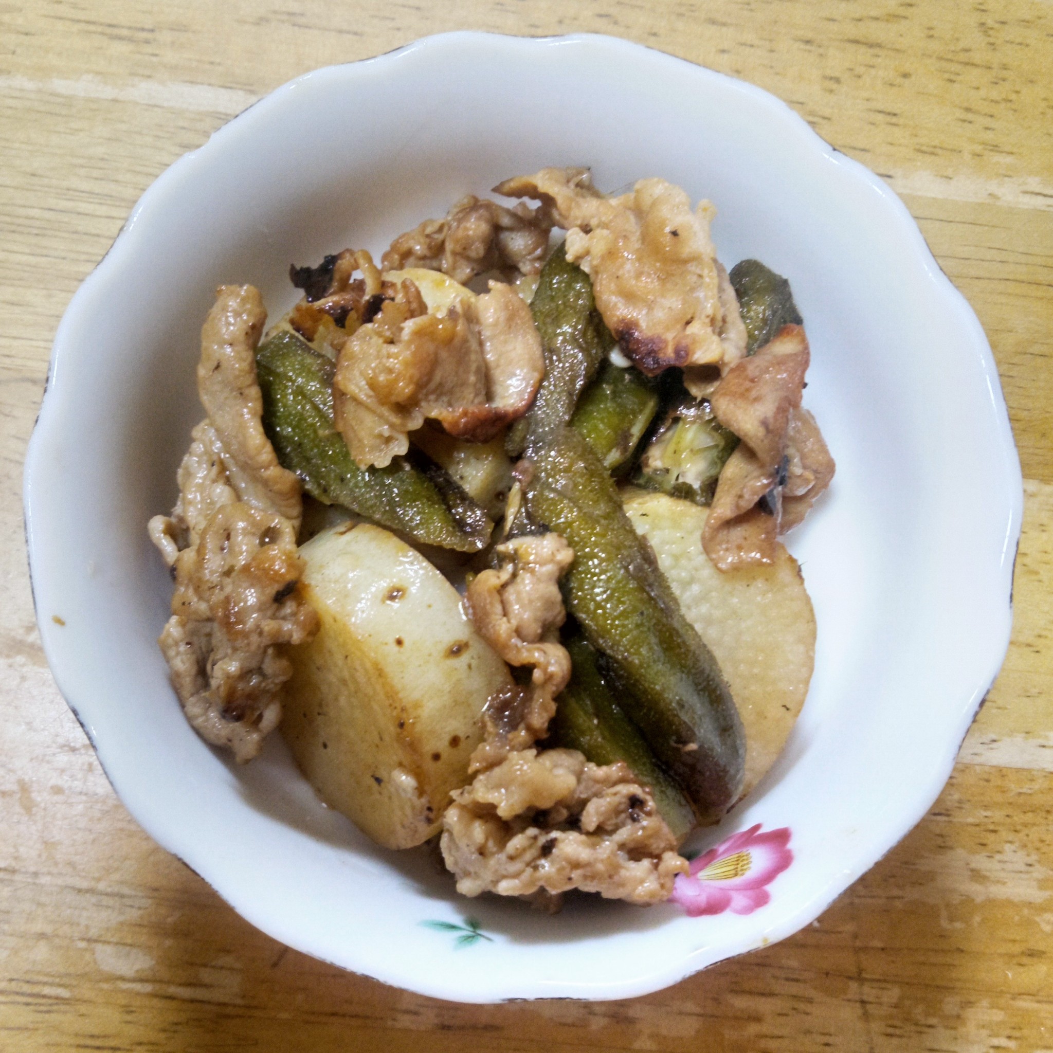 豚バラと長芋のオイスターソース炒め