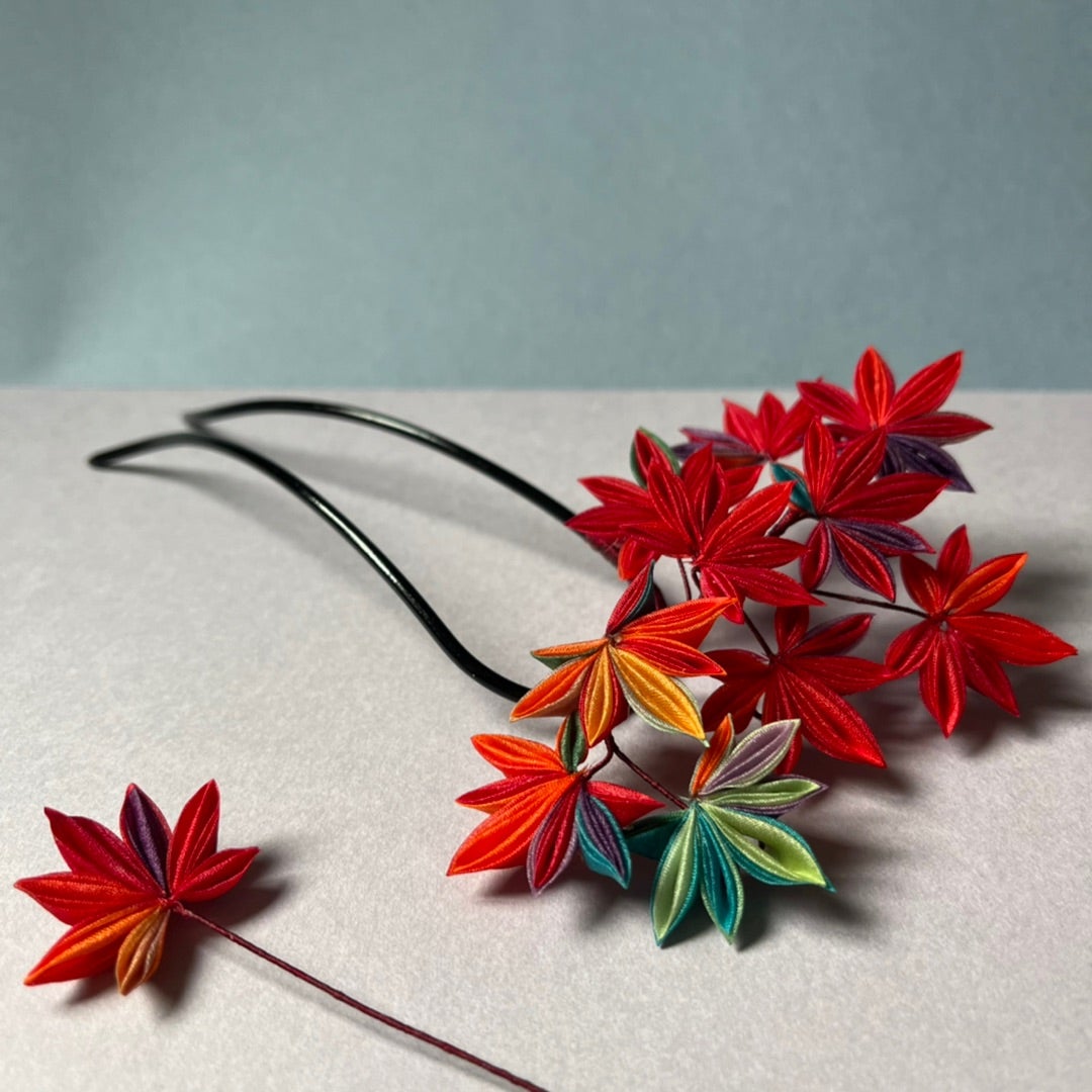 ちりめん細工 紅葉の作り方