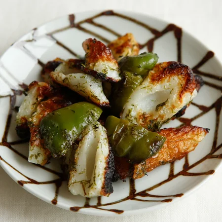 ごま油香る ちくわピーマンのマヨ和え