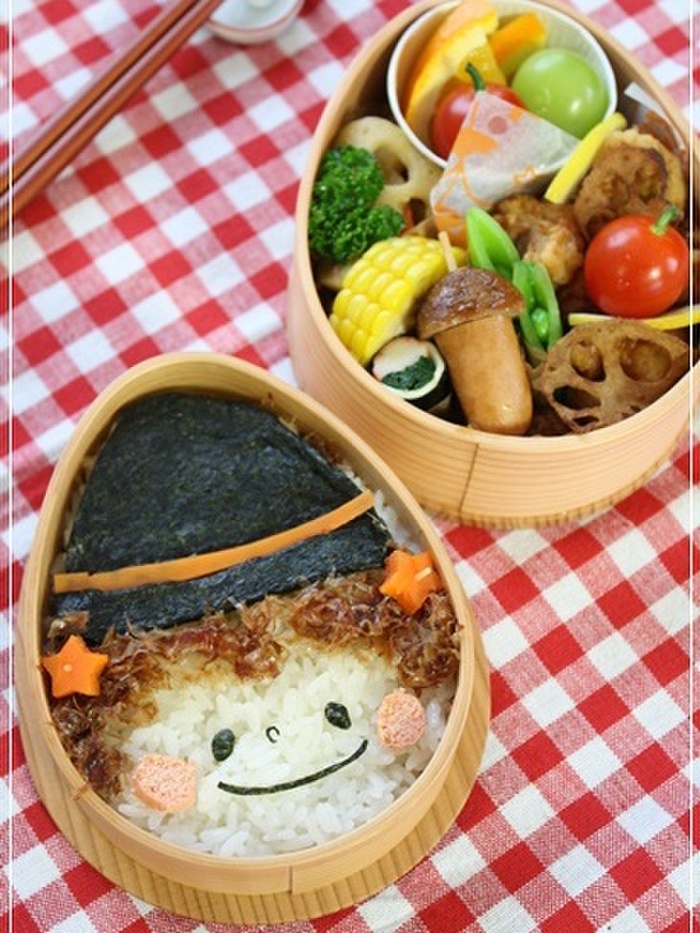 ポニーテールの女の子弁当☆ 幼稚園弁当No.282: うちのご飯☆ 手作りおやつ キャラ弁も♪