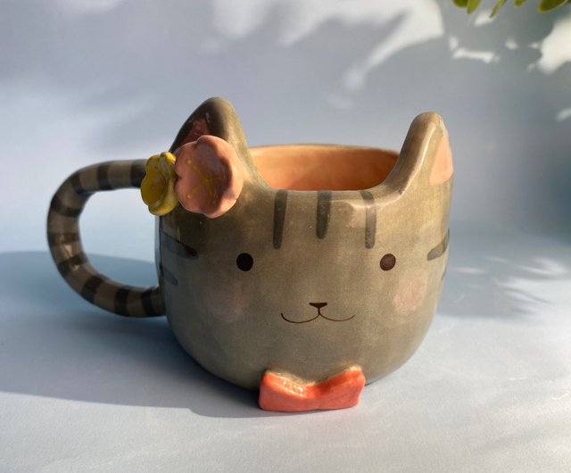 ダンダン」 猫デザイン 手作り陶器カップ かわいい漫画風 おしゃれ マグカップの通販 by ⭕cumicumiプロフィール必読・割引有⭕ラクマ