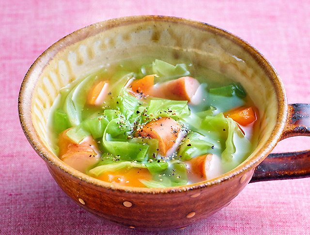 キャベツとにんじんのコンソメスープのレシピ・作り方 簡単＆時短- レタスクラブ
