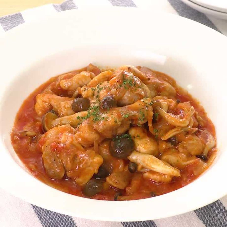 チキントマトクリーム煮学校給食レシピ株式会社SN食品研究所