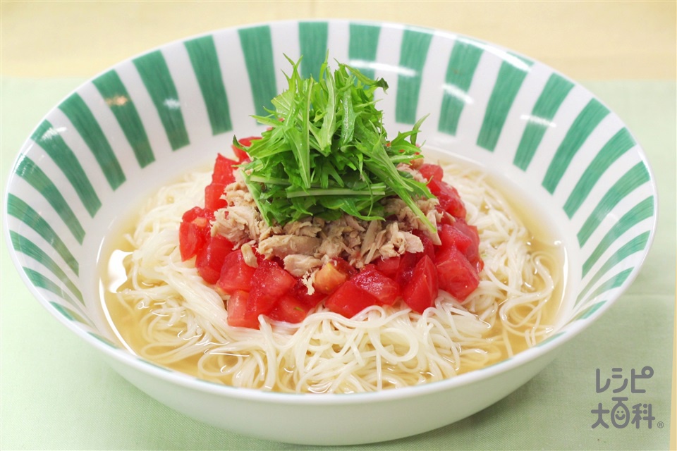 ツナトマトそうめんレシピ創味食品
