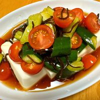 きゅうりとみょうがのおろし冷奴 豆腐だけでも美味しいけども