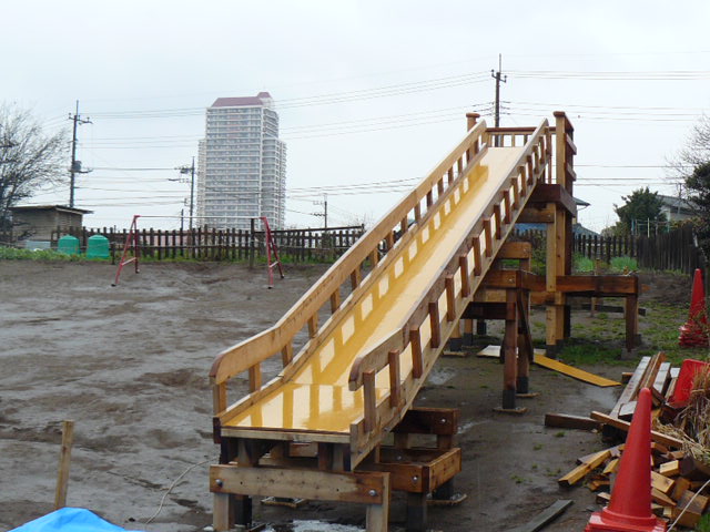 自作3mウォータースライダー - ゴルフと芝生とDIY