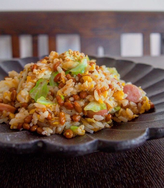 納豆レタスチャーハン
