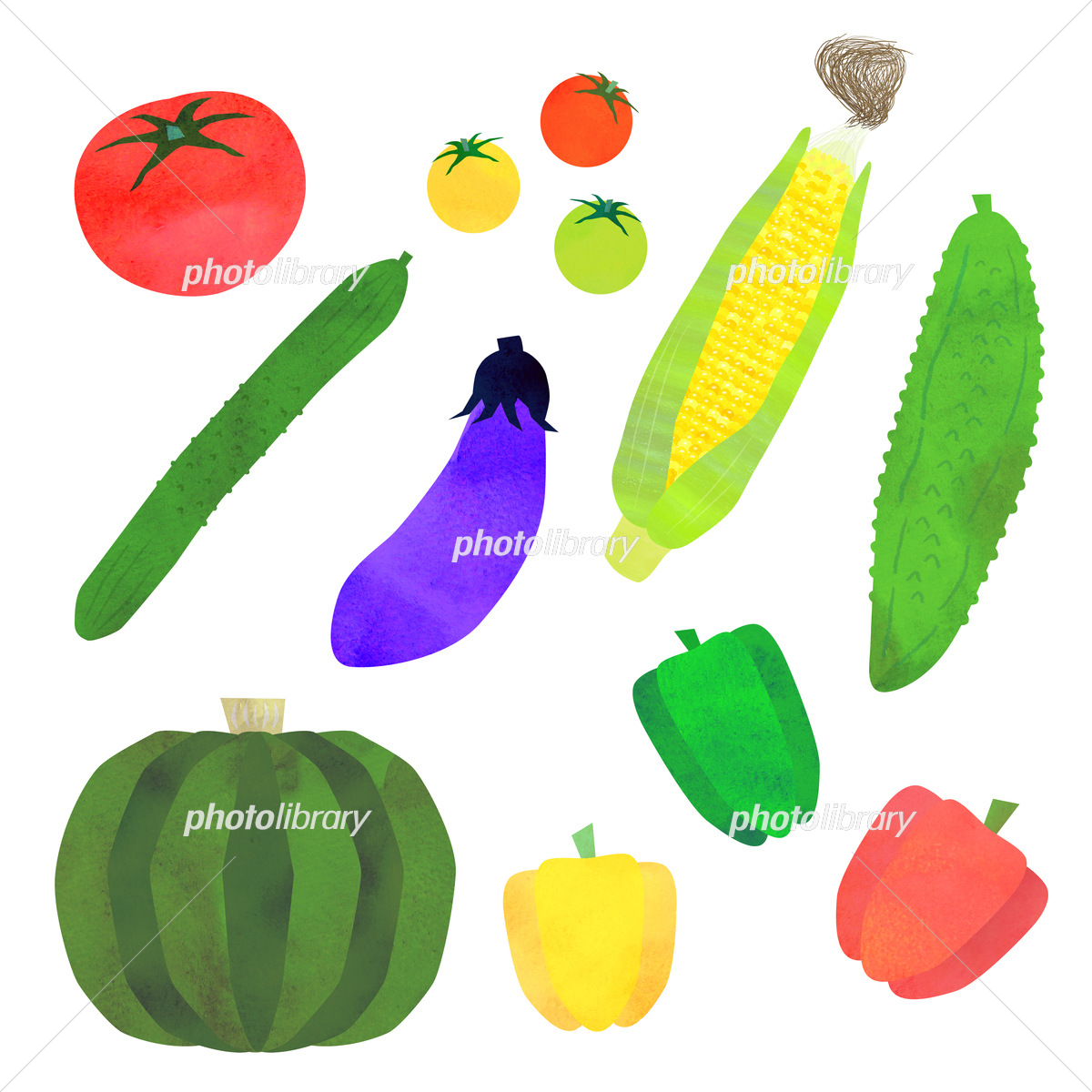 夏野菜のイラスト桑山カコcoconalaブログ