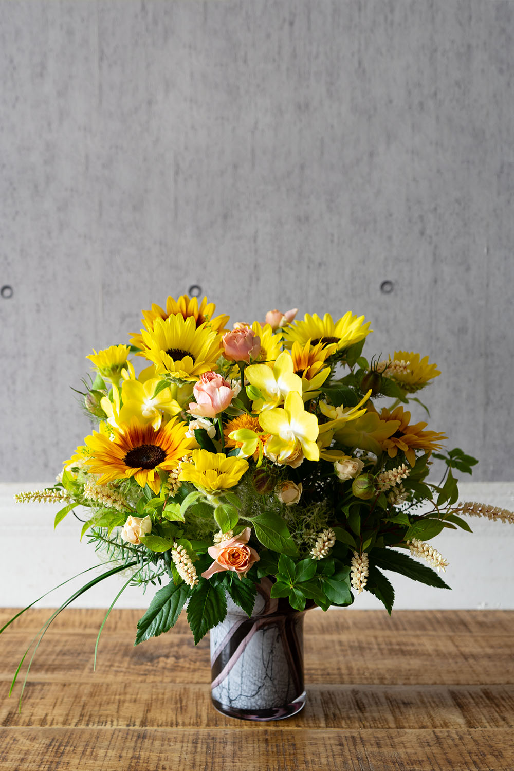 ヒマワリのフラワーギフト花工房エーデルワイス