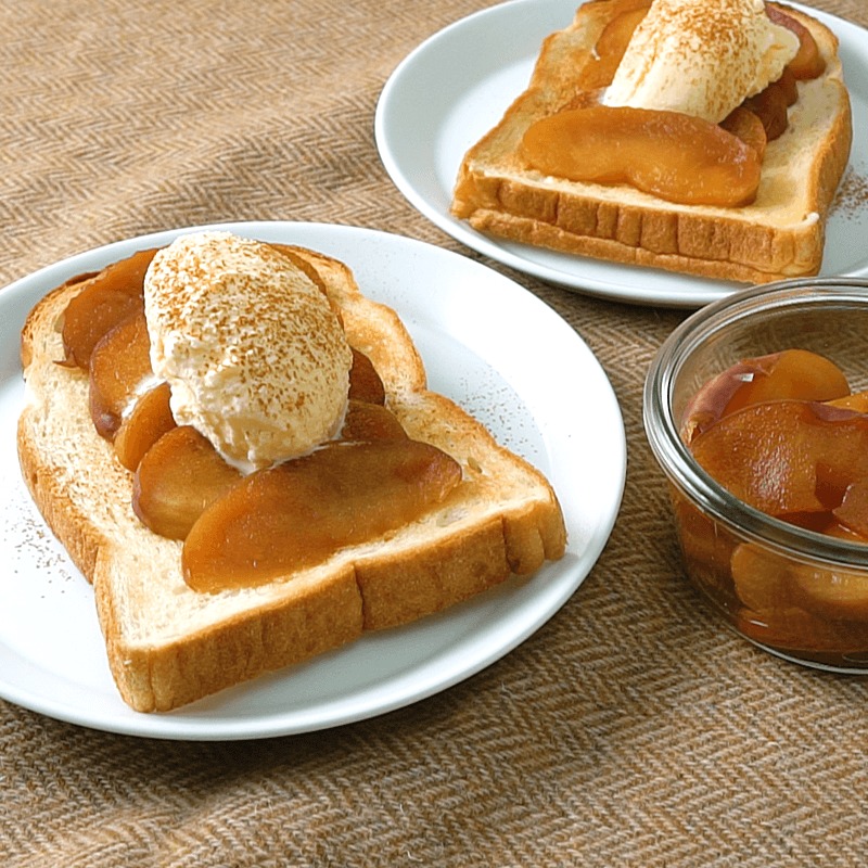 腹ペコ女子のマンガ料理 あったかつめた甘～～い！ 「リンゴ ✕バニラアイス✕食パン」で超お手軽おうちカフェ！ 『きのう何食べた？』4巻よりPouch ポーチ