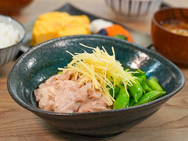 スナップエンドウの豚肉巻き透析食.com 管理栄養士が全レシピ考案！透析患者さん向け食事療法総合サイト
