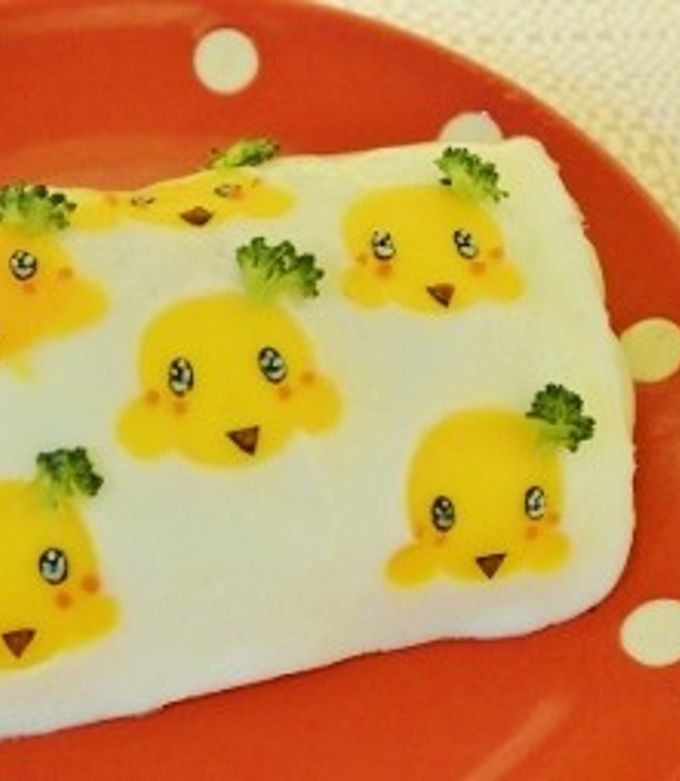 お弁当に ねこさん卵焼き