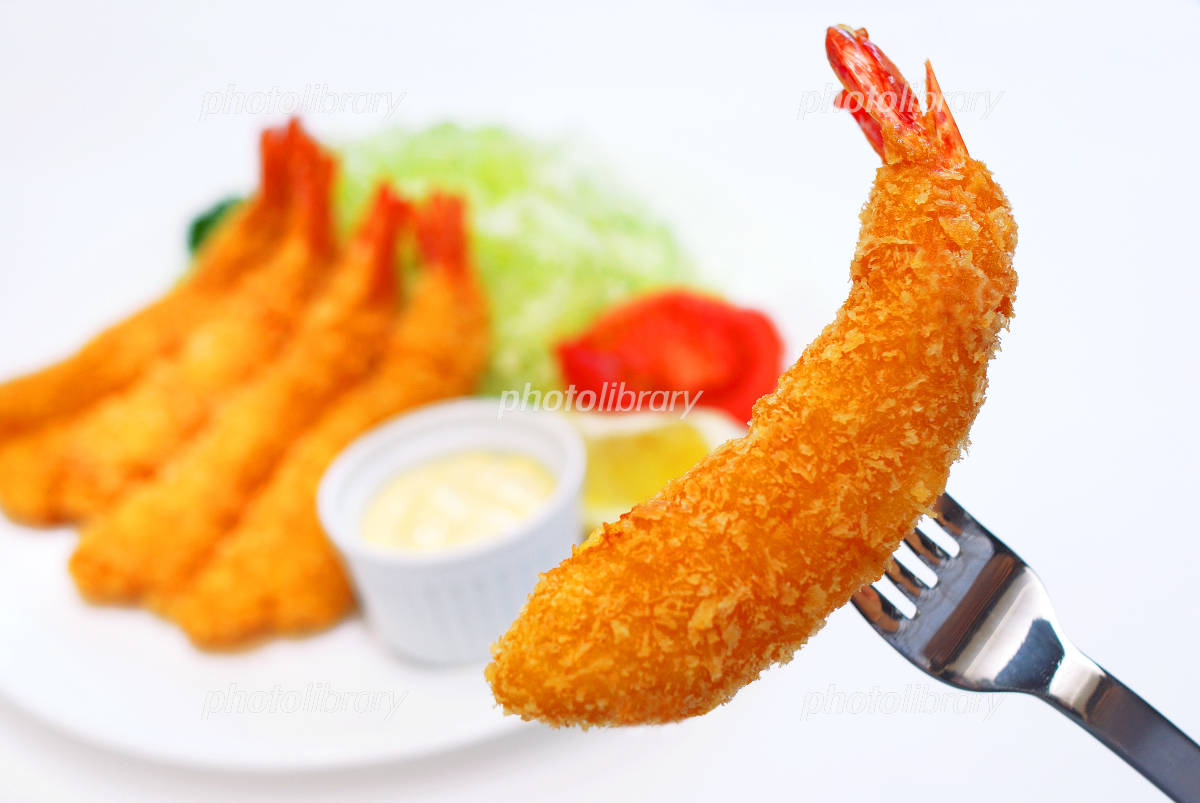 揚げ物のフリー素材No26-エビフライ のイラストイラストポップ