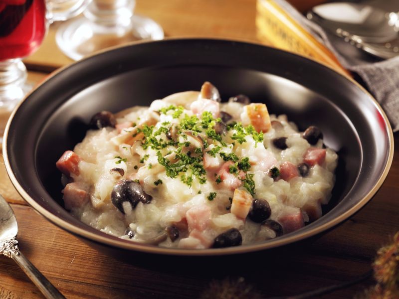 とろーりきのこチーズリゾット