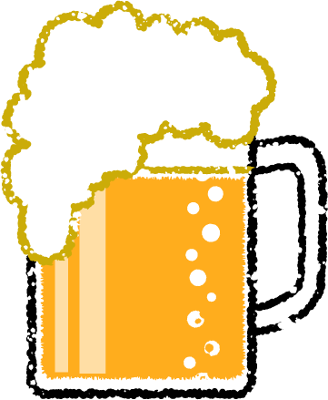 手書きイラスト無料ビールジョッキ 乾杯イラストダウンロード
